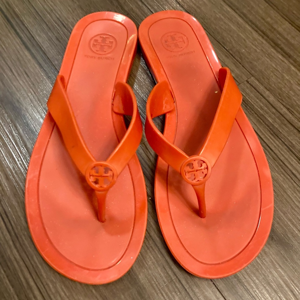 Red Tory Burch sandals approx size 8 ladies